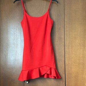 ReVamped NWT Pullover Playful Red Adjustable Strap Bodycon Knit Dress NWT Sz M